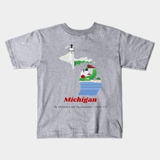 USA State of Michigan Psalm 2:8 - My Inheritance and possession Kids T-Shirt